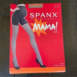 Spanx Mama Sheers All Day Support Nude NWT Size A Tummy Support‎ Pantyhose